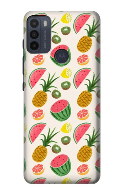 W3883 Fruit Pattern Hülle Schutzhülle Taschen und Leder Flip für Motorola Moto G50