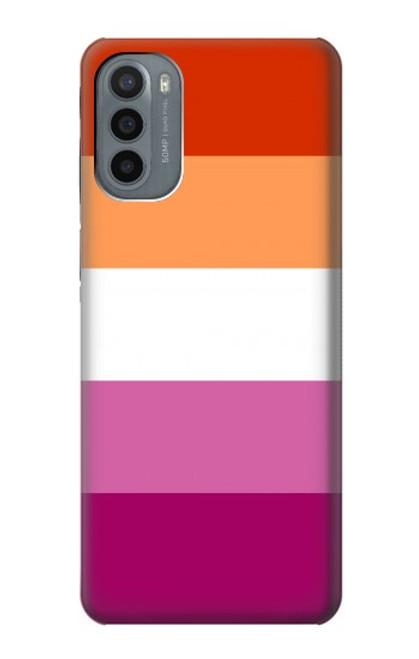 W3887 Lesbian Pride Flag Hülle Schutzhülle Taschen und Leder Flip für Motorola Moto G31