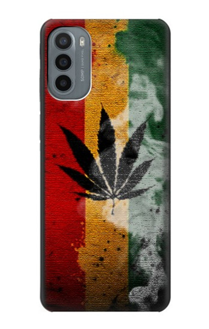 W3890 Reggae Rasta Flag Smoke Hülle Schutzhülle Taschen und Leder Flip für Motorola Moto G31