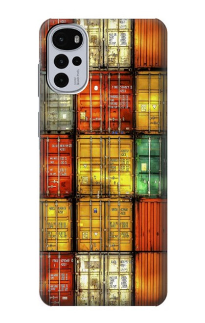 W3861 Colorful Container Block Hülle Schutzhülle Taschen und Leder Flip für Motorola Moto G22