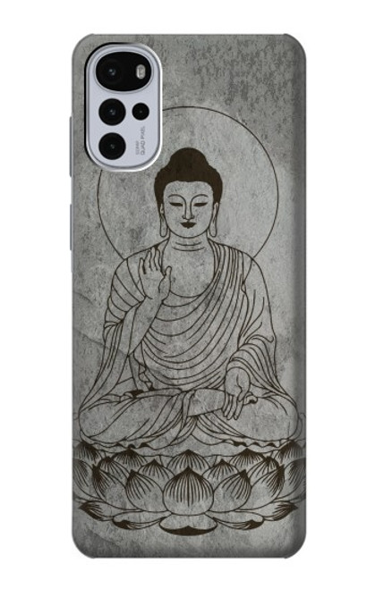 W3873 Buddha Line Art Hülle Schutzhülle Taschen und Leder Flip für Motorola Moto G22