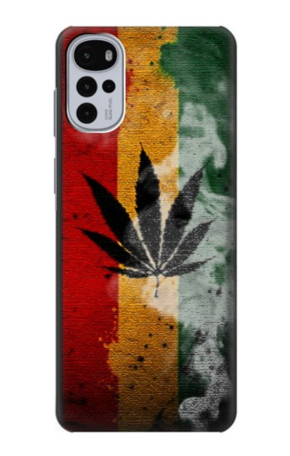 W3890 Reggae Rasta Flag Smoke Hülle Schutzhülle Taschen und Leder Flip für Motorola Moto G22