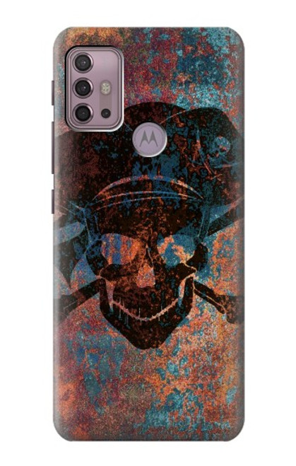 W3895 Pirate Skull Metal Hülle Schutzhülle Taschen und Leder Flip für Motorola Moto G30, G20, G10