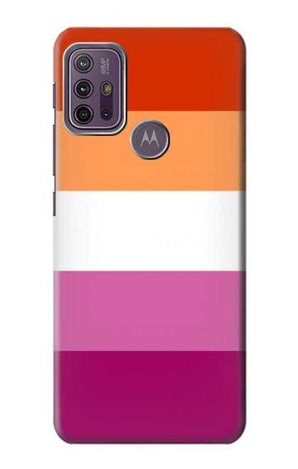 W3887 Lesbian Pride Flag Hülle Schutzhülle Taschen und Leder Flip für Motorola Moto G10 Power