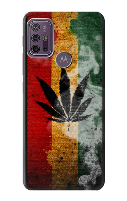 W3890 Reggae Rasta Flag Smoke Hülle Schutzhülle Taschen und Leder Flip für Motorola Moto G10 Power