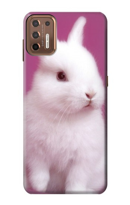 W3870 Cute Baby Bunny Hülle Schutzhülle Taschen und Leder Flip für Motorola Moto G9 Plus