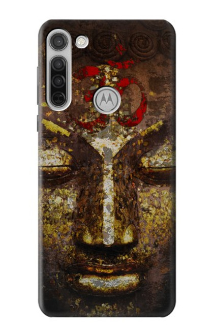 W3874 Buddha Face Ohm Symbol Hülle Schutzhülle Taschen und Leder Flip für Motorola Moto G8