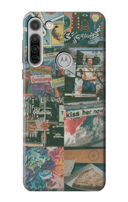 W3909 Vintage Poster Hülle Schutzhülle Taschen und Leder Flip für Motorola Moto G8