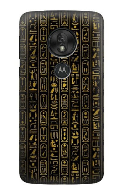 W3869 Ancient Egyptian Hieroglyphic Hülle Schutzhülle Taschen und Leder Flip für Motorola Moto G7 Play