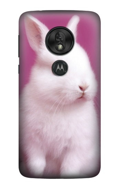 W3870 Cute Baby Bunny Hülle Schutzhülle Taschen und Leder Flip für Motorola Moto G7 Play