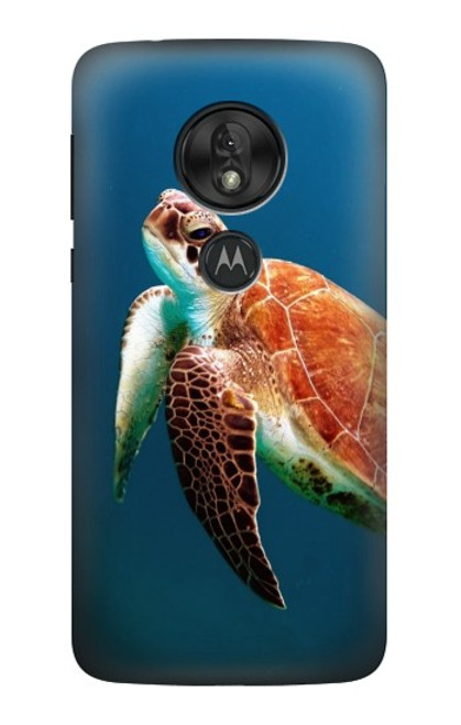 W3899 Sea Turtle Hülle Schutzhülle Taschen und Leder Flip für Motorola Moto G7 Play