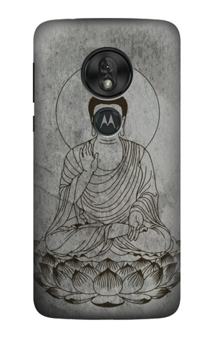 W3873 Buddha Line Art Hülle Schutzhülle Taschen und Leder Flip für Motorola Moto G7 Power