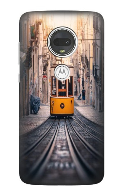 W3867 Trams in Lisbon Hülle Schutzhülle Taschen und Leder Flip für Motorola Moto G7, Moto G7 Plus