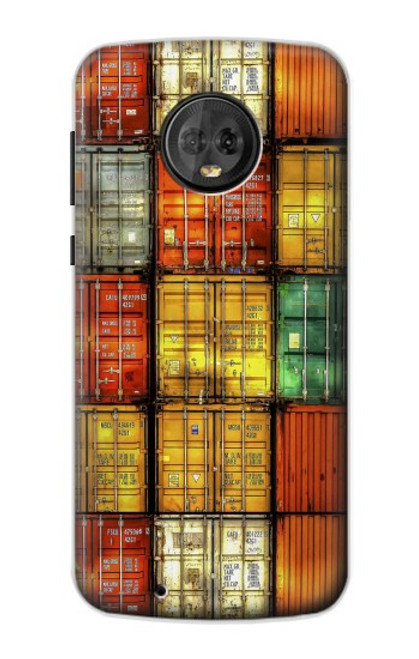 W3861 Colorful Container Block Hülle Schutzhülle Taschen und Leder Flip für Motorola Moto G6