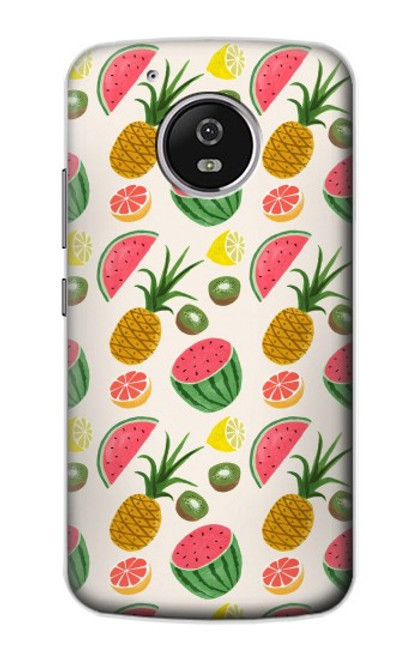 W3883 Fruit Pattern Hülle Schutzhülle Taschen und Leder Flip für Motorola Moto G5