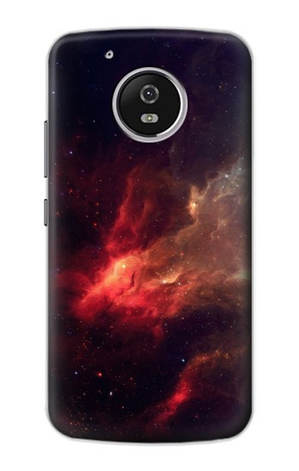 W3897 Red Nebula Space Hülle Schutzhülle Taschen und Leder Flip für Motorola Moto G5