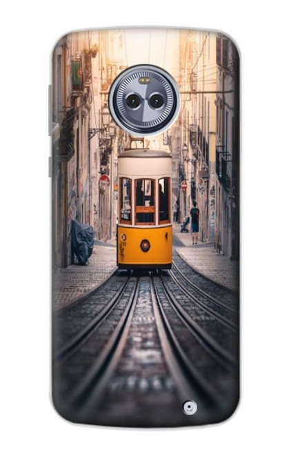 W3867 Trams in Lisbon Hülle Schutzhülle Taschen und Leder Flip für Motorola Moto X4