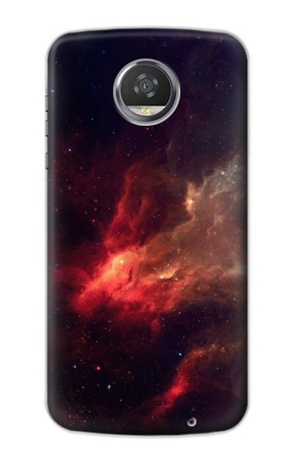 W3897 Red Nebula Space Hülle Schutzhülle Taschen und Leder Flip für Motorola Moto Z2 Play, Z2 Force