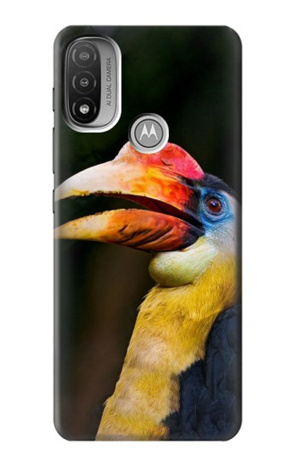 W3876 Colorful Hornbill Hülle Schutzhülle Taschen und Leder Flip für Motorola Moto E20,E30,E40