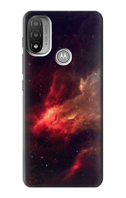 W3897 Red Nebula Space Hülle Schutzhülle Taschen und Leder Flip für Motorola Moto E20,E30,E40