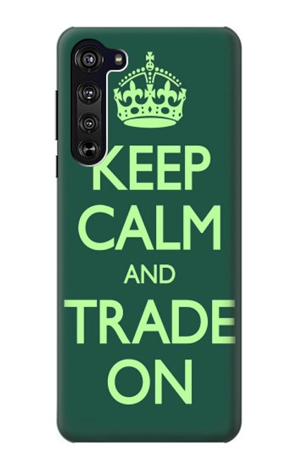 W3862 Keep Calm and Trade On Hülle Schutzhülle Taschen und Leder Flip für Motorola Edge