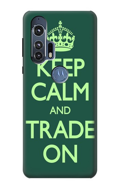 W3862 Keep Calm and Trade On Hülle Schutzhülle Taschen und Leder Flip für Motorola Edge+