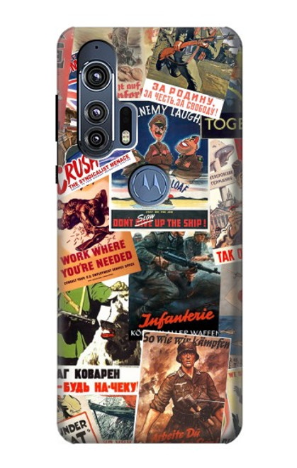 W3905 Vintage Army Poster Hülle Schutzhülle Taschen und Leder Flip für Motorola Edge+