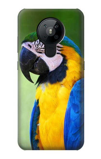 W3888 Macaw Face Bird Hülle Schutzhülle Taschen und Leder Flip für Nokia 5.3