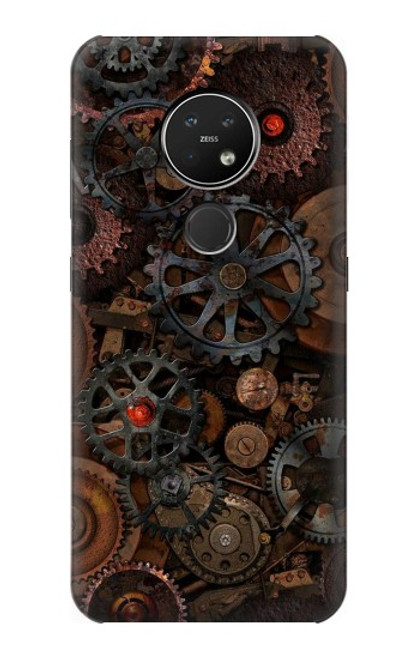 W3884 Steampunk Mechanical Gears Hülle Schutzhülle Taschen und Leder Flip für Nokia 7.2