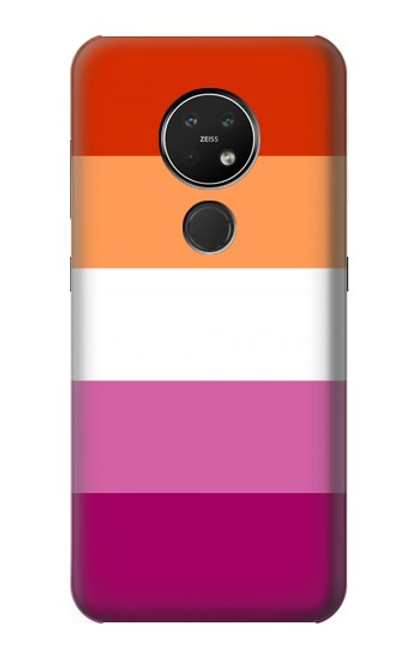 W3887 Lesbian Pride Flag Hülle Schutzhülle Taschen und Leder Flip für Nokia 7.2