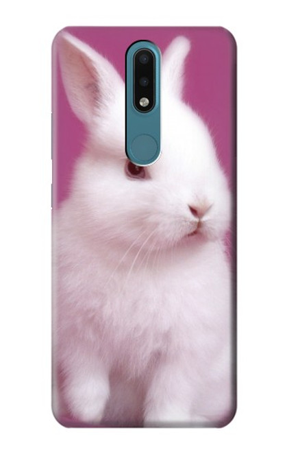 W3870 Cute Baby Bunny Hülle Schutzhülle Taschen und Leder Flip für Nokia 2.4