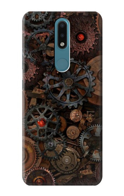 W3884 Steampunk Mechanical Gears Hülle Schutzhülle Taschen und Leder Flip für Nokia 2.4