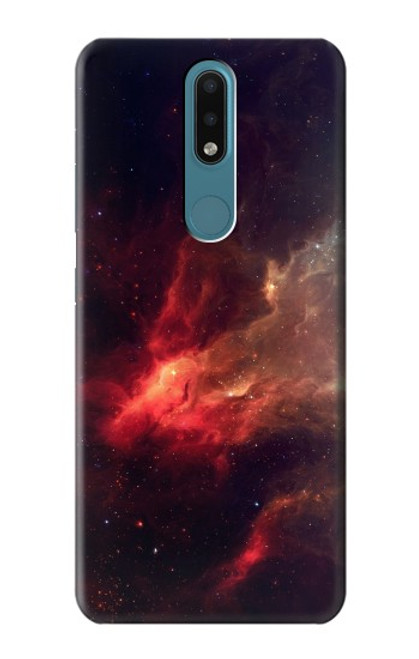 W3897 Red Nebula Space Hülle Schutzhülle Taschen und Leder Flip für Nokia 2.4