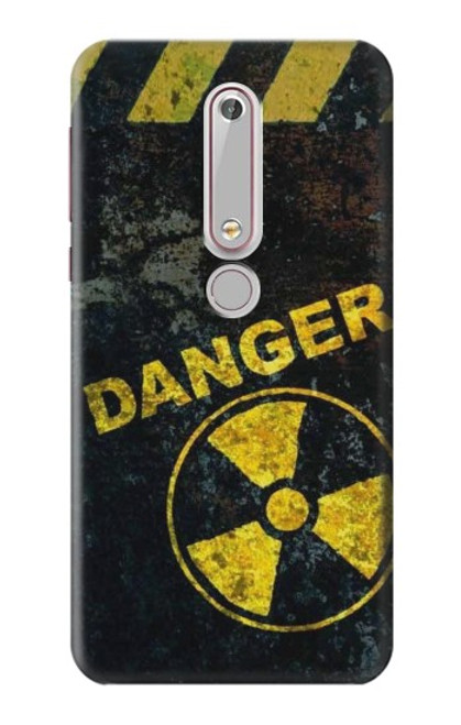 W3891 Nuclear Hazard Danger Hülle Schutzhülle Taschen und Leder Flip für Nokia 6.1, Nokia 6 2018