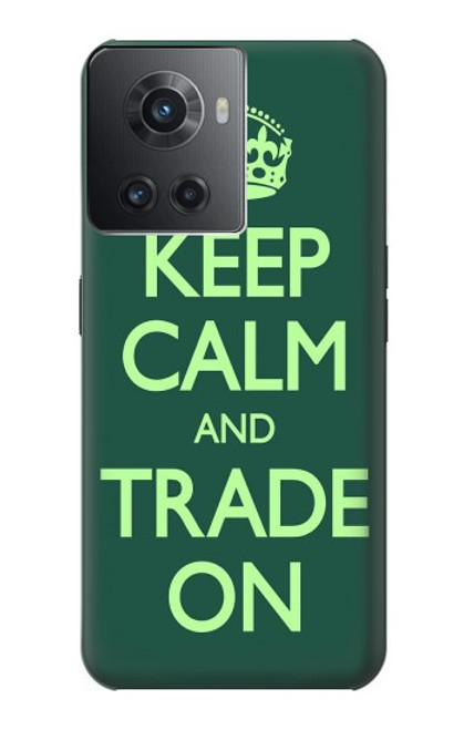 W3862 Keep Calm and Trade On Hülle Schutzhülle Taschen und Leder Flip für OnePlus Ace