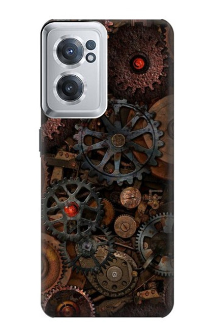 W3884 Steampunk Mechanical Gears Hülle Schutzhülle Taschen und Leder Flip für OnePlus Nord CE 2 5G