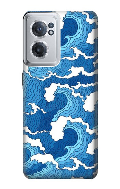 W3901 Aesthetic Storm Ocean Waves Hülle Schutzhülle Taschen und Leder Flip für OnePlus Nord CE 2 5G