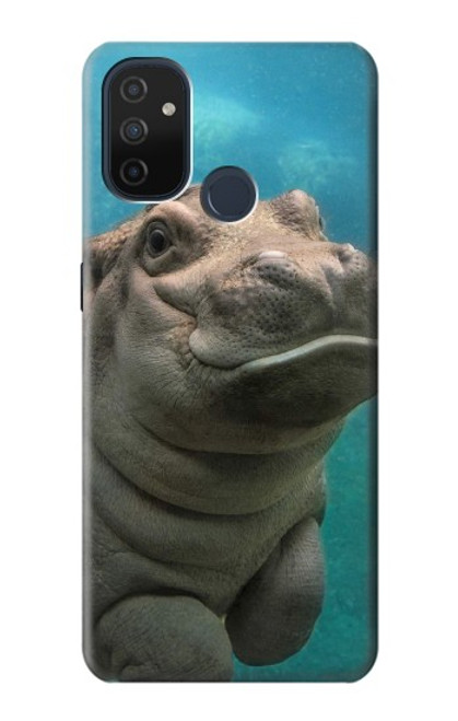 W3871 Cute Baby Hippo Hippopotamus Hülle Schutzhülle Taschen und Leder Flip für OnePlus Nord N100