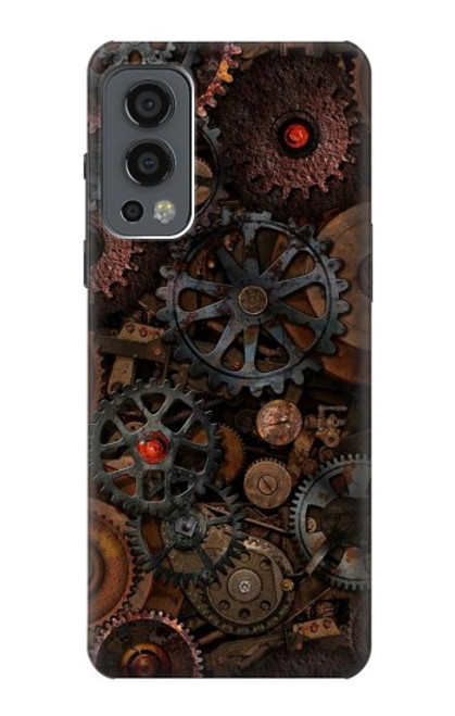 W3884 Steampunk Mechanical Gears Hülle Schutzhülle Taschen und Leder Flip für OnePlus Nord 2 5G