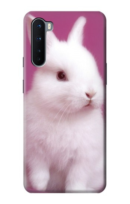 W3870 Cute Baby Bunny Hülle Schutzhülle Taschen und Leder Flip für OnePlus Nord