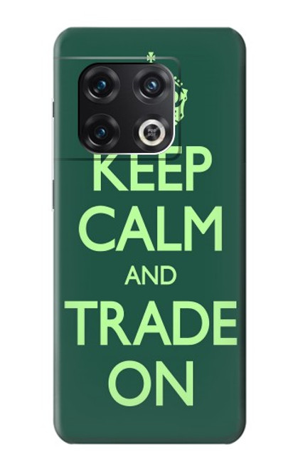 W3862 Keep Calm and Trade On Hülle Schutzhülle Taschen und Leder Flip für OnePlus 10 Pro