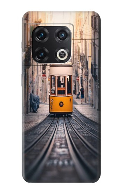 W3867 Trams in Lisbon Hülle Schutzhülle Taschen und Leder Flip für OnePlus 10 Pro