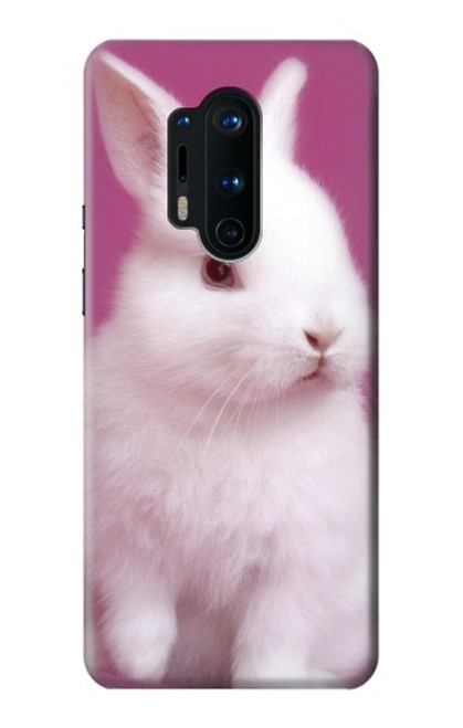 W3870 Cute Baby Bunny Hülle Schutzhülle Taschen und Leder Flip für OnePlus 8 Pro