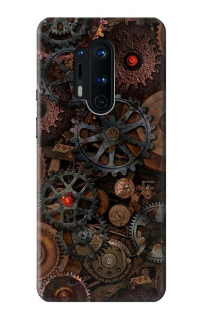 W3884 Steampunk Mechanical Gears Hülle Schutzhülle Taschen und Leder Flip für OnePlus 8 Pro