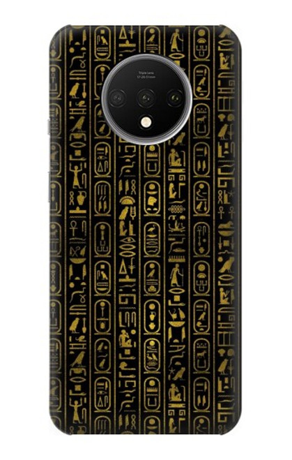 W3869 Ancient Egyptian Hieroglyphic Hülle Schutzhülle Taschen und Leder Flip für OnePlus 7T