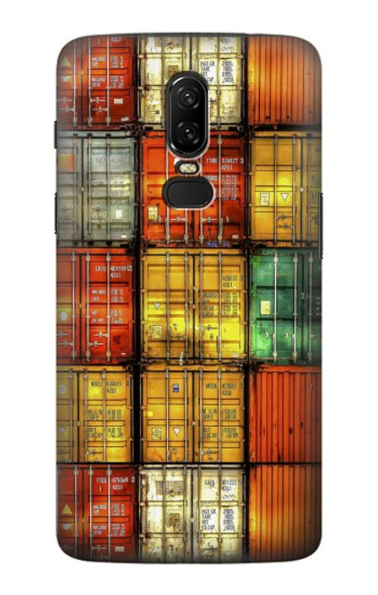 W3861 Colorful Container Block Hülle Schutzhülle Taschen und Leder Flip für OnePlus 6