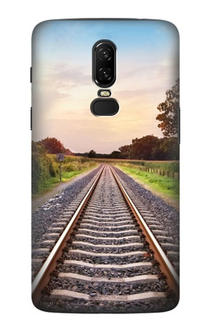 W3866 Railway Straight Train Track Hülle Schutzhülle Taschen und Leder Flip für OnePlus 6