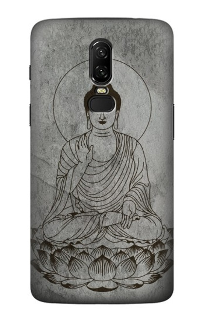 W3873 Buddha Line Art Hülle Schutzhülle Taschen und Leder Flip für OnePlus 6