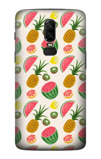 W3883 Fruit Pattern Hülle Schutzhülle Taschen und Leder Flip für OnePlus 6