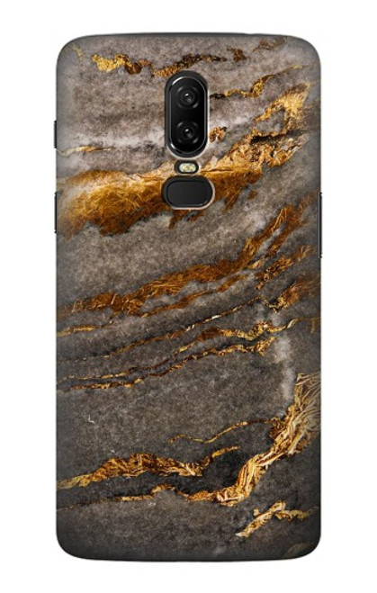 W3886 Gray Marble Rock Hülle Schutzhülle Taschen und Leder Flip für OnePlus 6